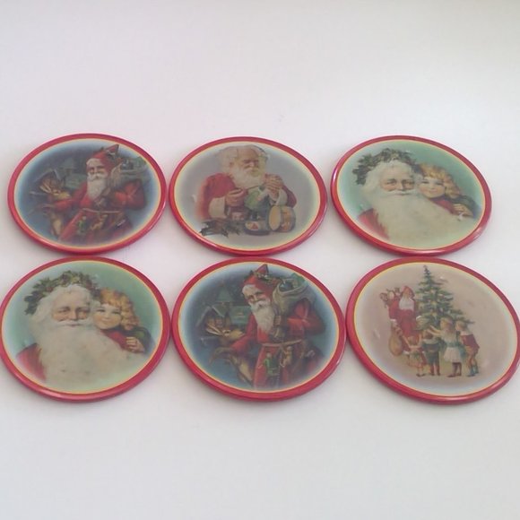 Jasco Memories of Christmas Victorian Santa Coasters, S/6 - Picture 7 of 12